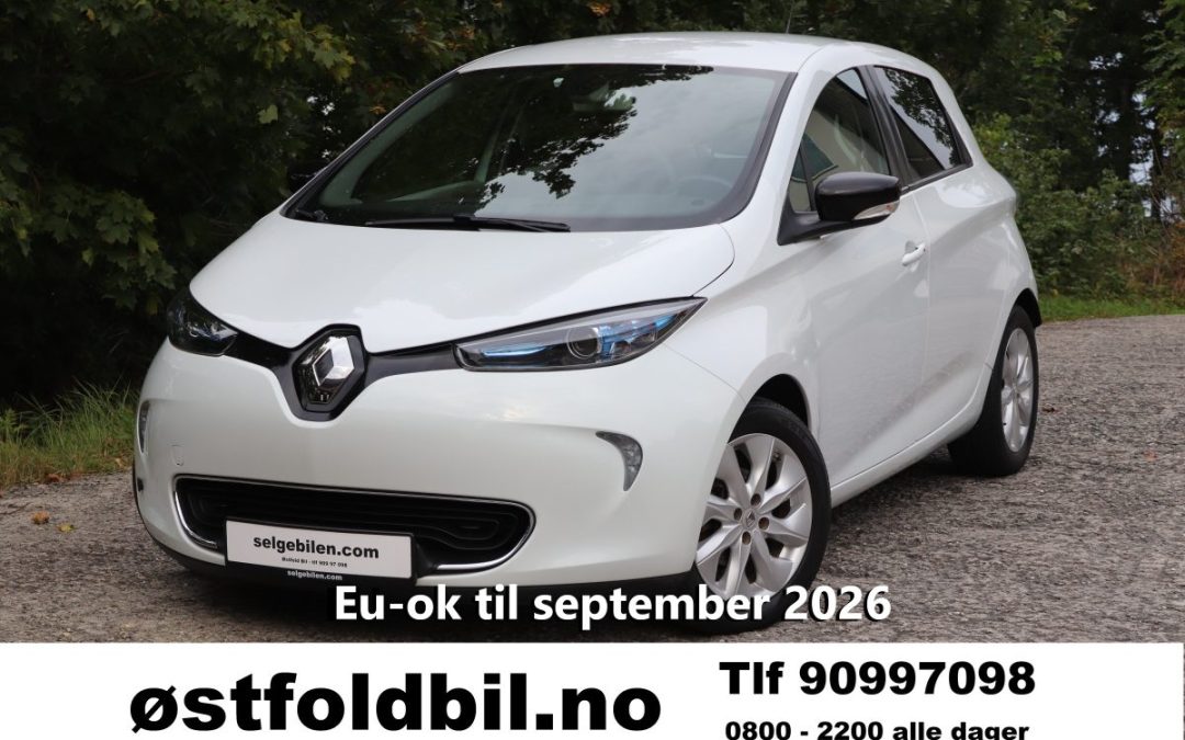 Elektrisk:  2016 Renault Zoe, 64000 km.  Batteri testet 7.10.24: 92,8%